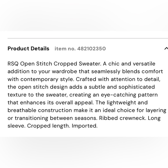 NWT RSQ Open Stitch Sweater - Picture 5 of 5